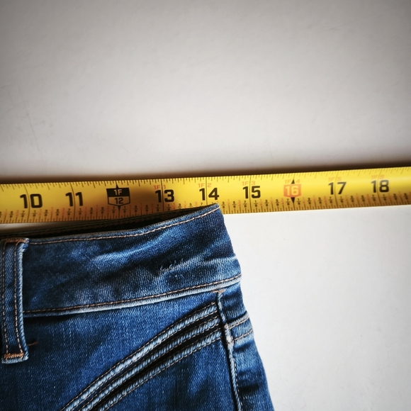 Paige Center Seam Flare High Rise Jeans sz 28 Dark Wash Blue Western Boho Cowgir - Picture 8 of 10